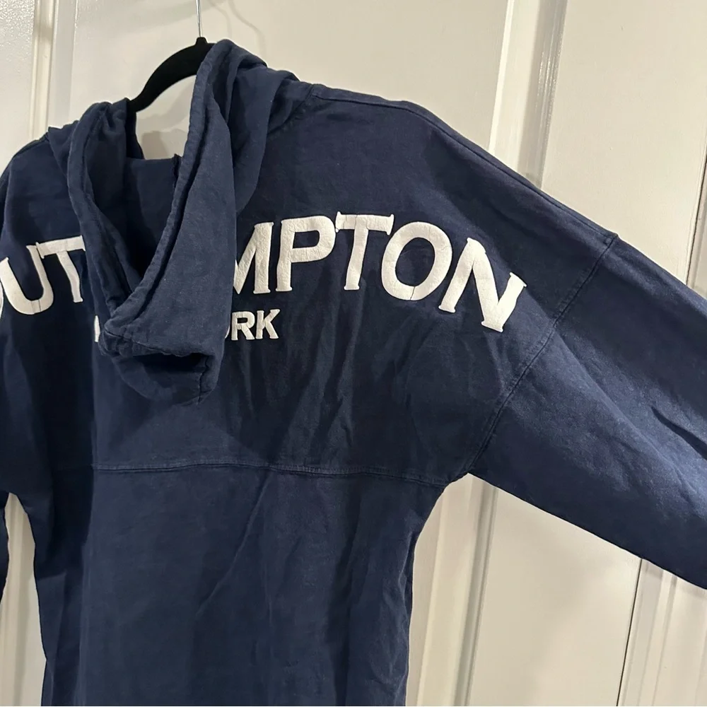 Spirit Activewear Cotton Hooded Pullover in Navy Blue Southhamptons New York